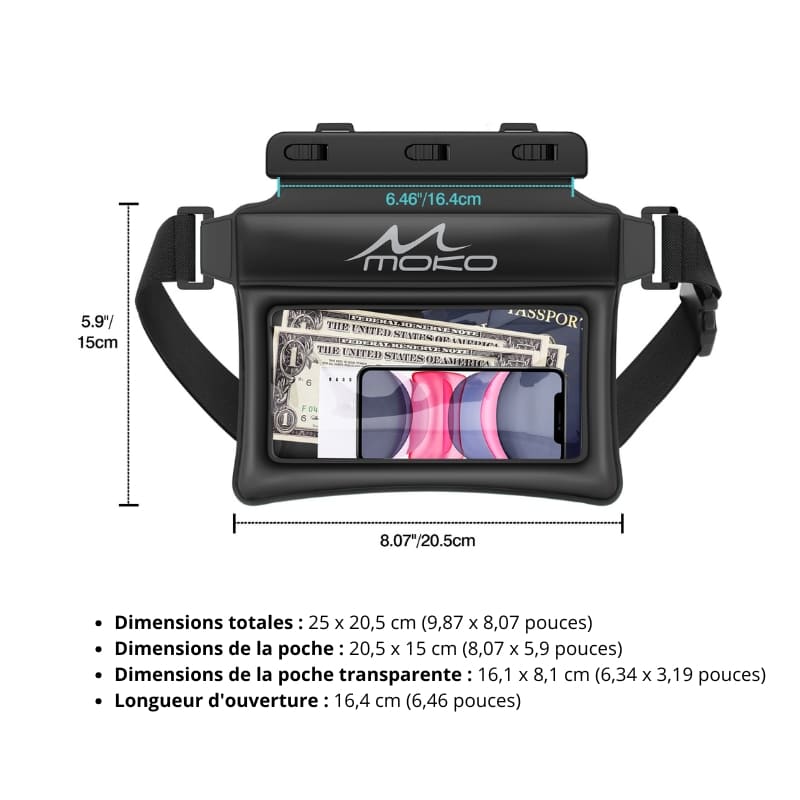 sac banane ski dimensions